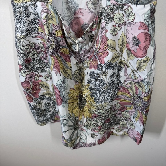 Opening Ceremony Multicolor Floral Print Dress Open Back Cape Overlay Size MEASU - Picture 8 of 12